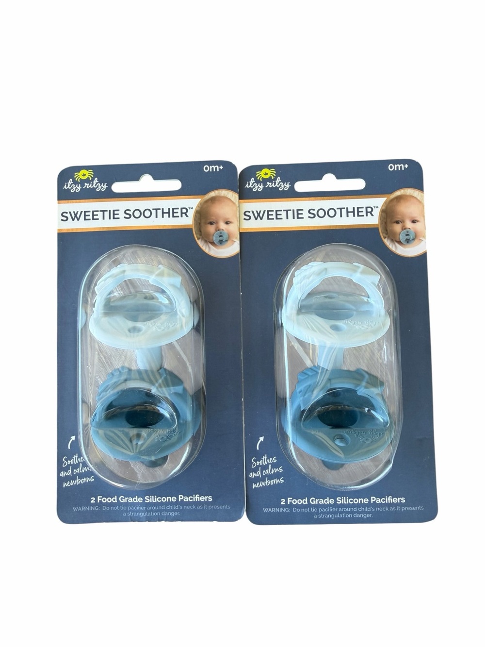 Itzy Ritzy Sweetie Soother Silicone Pacifier Set Blue Arrows Newborn 0M+ NIP